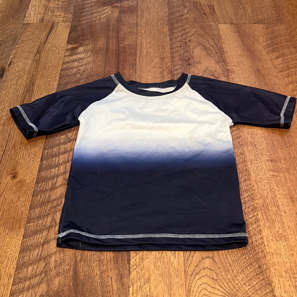 Mish Boys Blue and White Swim Short Sleeve Shirt Size 7